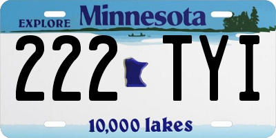 MN license plate 222TYI