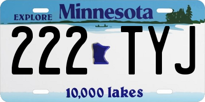 MN license plate 222TYJ