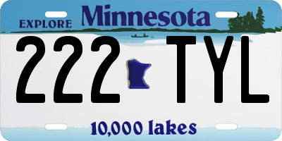 MN license plate 222TYL