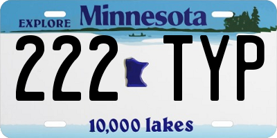 MN license plate 222TYP
