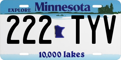 MN license plate 222TYV