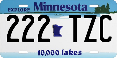 MN license plate 222TZC