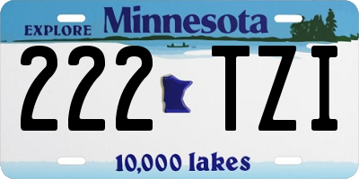 MN license plate 222TZI