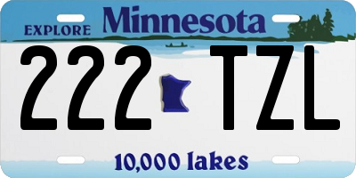 MN license plate 222TZL