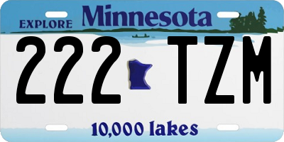 MN license plate 222TZM