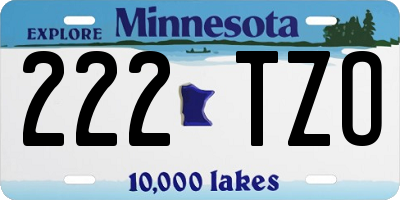 MN license plate 222TZO