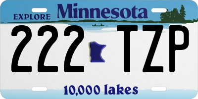 MN license plate 222TZP