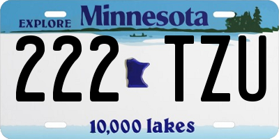 MN license plate 222TZU