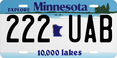 MN license plate 222UAB