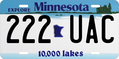 MN license plate 222UAC