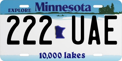 MN license plate 222UAE