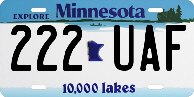 MN license plate 222UAF