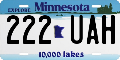 MN license plate 222UAH