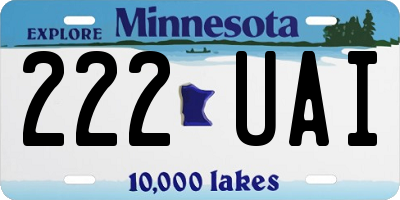 MN license plate 222UAI