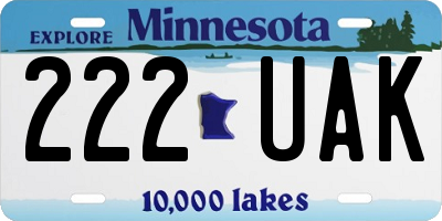 MN license plate 222UAK