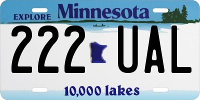 MN license plate 222UAL