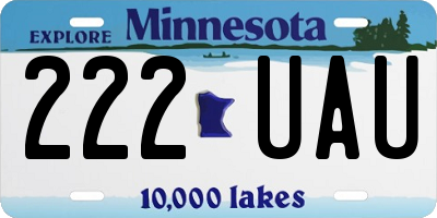MN license plate 222UAU