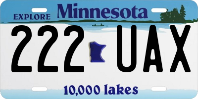 MN license plate 222UAX