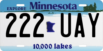 MN license plate 222UAY