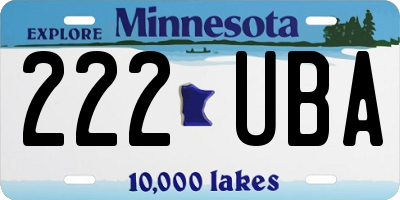 MN license plate 222UBA