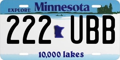 MN license plate 222UBB
