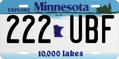 MN license plate 222UBF