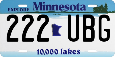 MN license plate 222UBG
