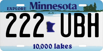 MN license plate 222UBH