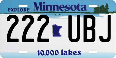 MN license plate 222UBJ