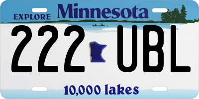 MN license plate 222UBL