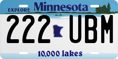 MN license plate 222UBM