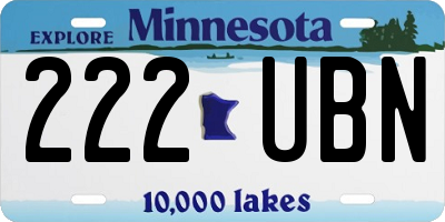 MN license plate 222UBN