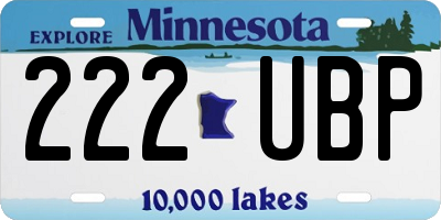 MN license plate 222UBP