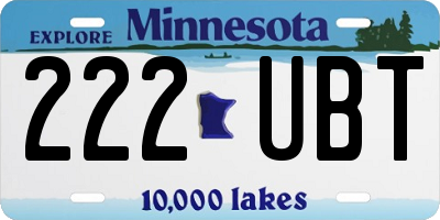 MN license plate 222UBT
