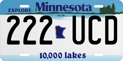 MN license plate 222UCD