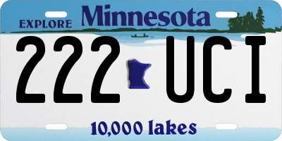 MN license plate 222UCI
