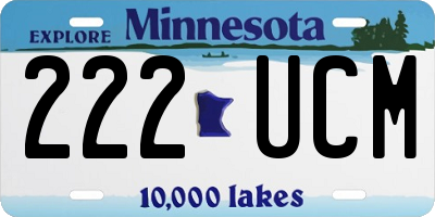 MN license plate 222UCM