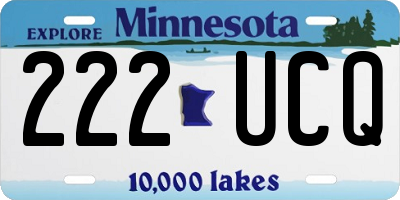 MN license plate 222UCQ