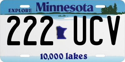 MN license plate 222UCV