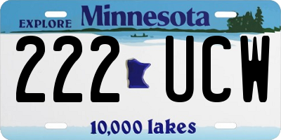 MN license plate 222UCW