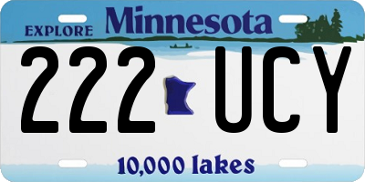 MN license plate 222UCY