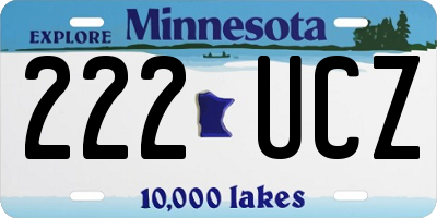 MN license plate 222UCZ