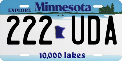 MN license plate 222UDA