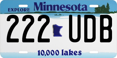 MN license plate 222UDB
