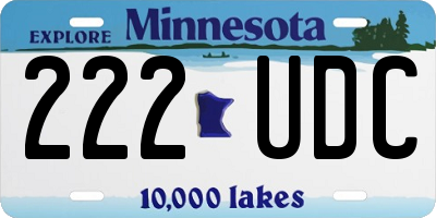 MN license plate 222UDC