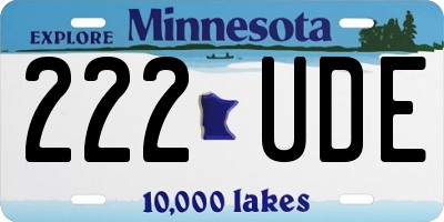MN license plate 222UDE