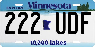 MN license plate 222UDF