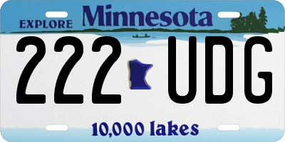 MN license plate 222UDG