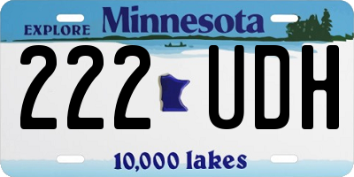 MN license plate 222UDH