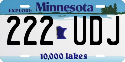 MN license plate 222UDJ